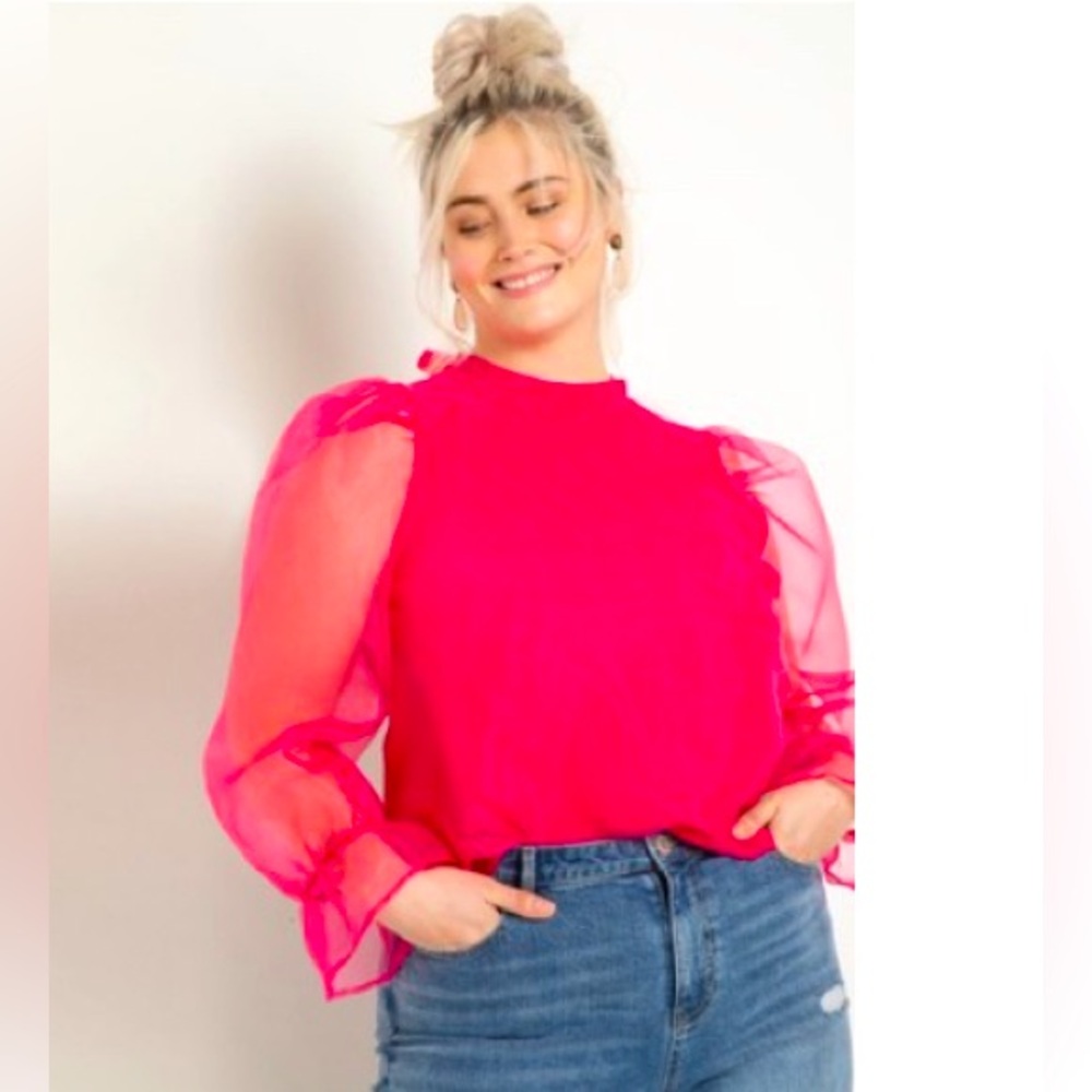 Bow Back Organza Blouse (Size 16)
